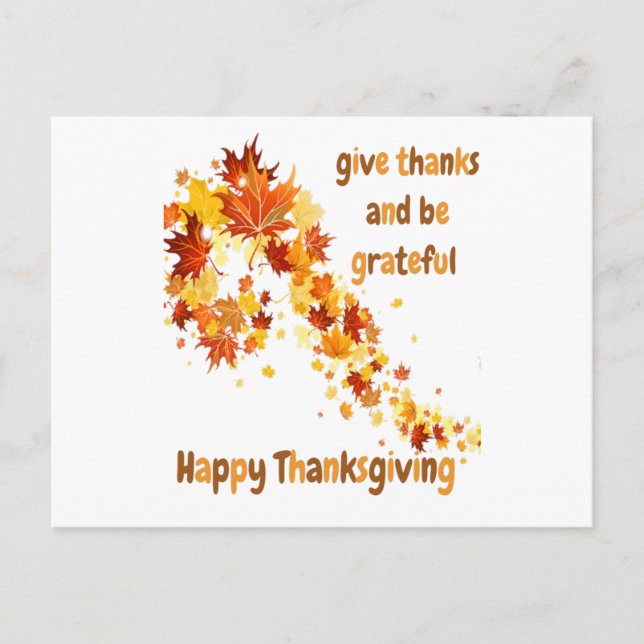 Give Thanks And Be Grateful Holiday Postcard (Front)