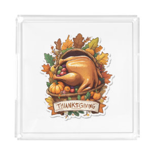 Give Thanks and Share Love Acrylic Tray