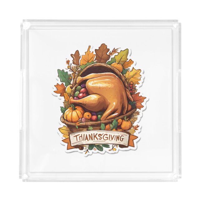 Give Thanks and Share Love Acrylic Tray (Front)
