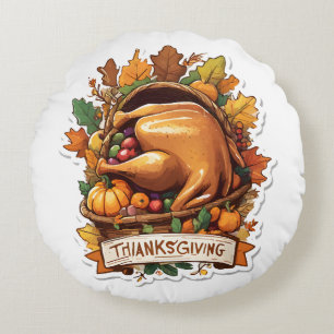 Give Thanks and Share Love Round Pillow