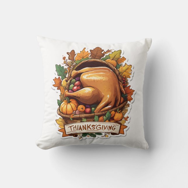 Give Thanks and Share Love Throw Pillow (Front)