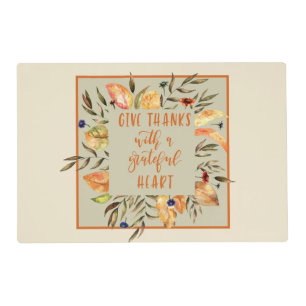 Give Thanks Autum Wreath & Thank you Mug Placemat