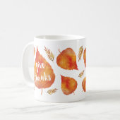 Give Thanks | Autumn Leaves Thanksgiving Coffee Mug (Front Left)