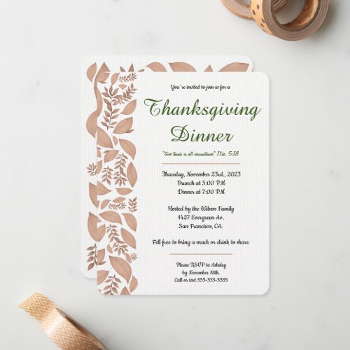 Give thanks Autumn leaves Thanksgiving Note Card