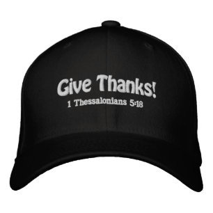 Give Thanks Bible Quote Customize It Embroidered Baseball Cap