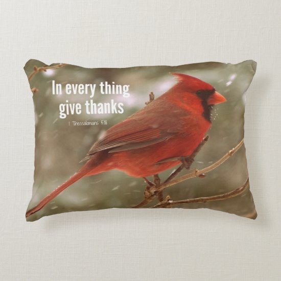 Give Thanks Bible Verse Accent Pillow