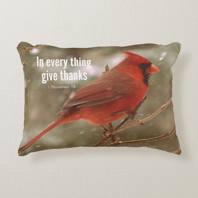 Give Thanks Bible Verse Accent Pillow (Front)