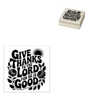 Give Thanks - Christian Rubber Stamp
