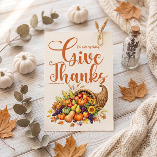 Give thanks Christian Thanksgiving Postcard