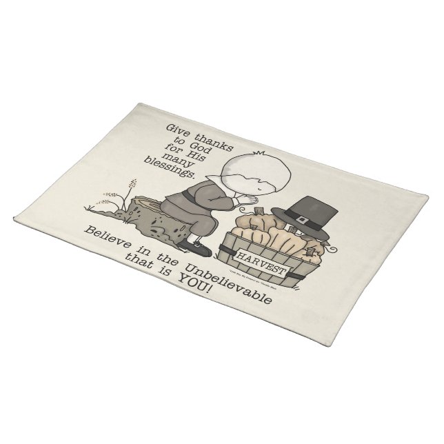 Give Thanks Cloth Placemat (On Table)