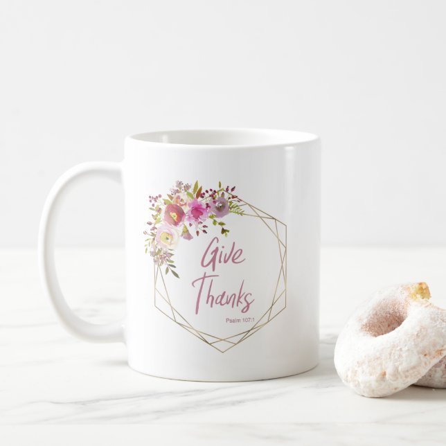Give Thanks Coffee Mug (With Donut)