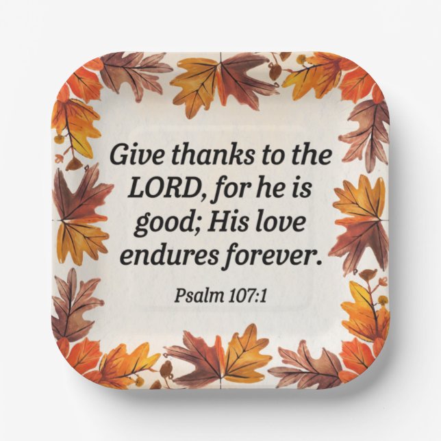 Give Thanks Collection Paper Plates (Front)