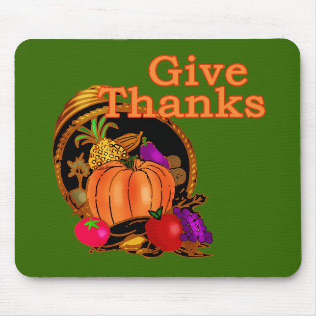 Give Thanks Cornucopia for Thanksgiving Mouse Pad (Front)