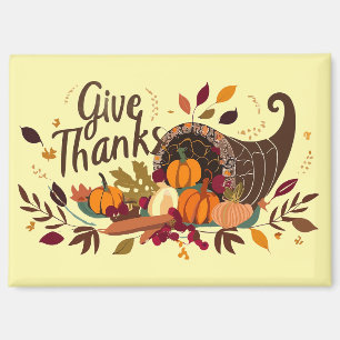 Give Thanks Cornucopia Magnet