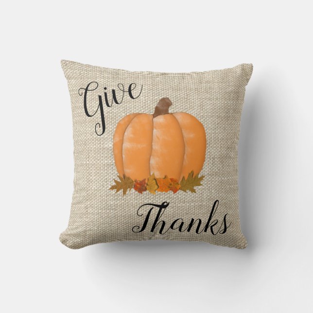 Give Thanks Country Throw Pillow (Front)