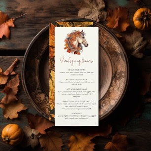 Give Thanks Elegant Horse Equestrian Thanksgiving Menu