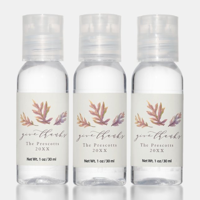 Give thanks fall leaves Thanksgiving Hand Sanitizer (Set)