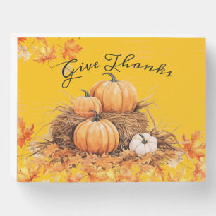 "Give Thanks" Fall/Thanksgiving Wooden Box Sign