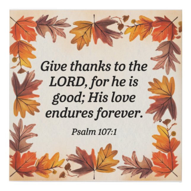 Give Thanks Faux Canvas Print (Front)