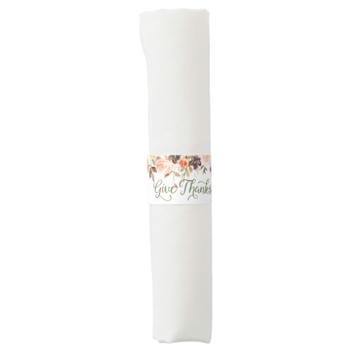 Give Thanks Floral Pumpkin Napkin Bands