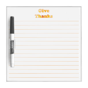 Give Thanks Floral Text Gratitude Dry Erase Boards