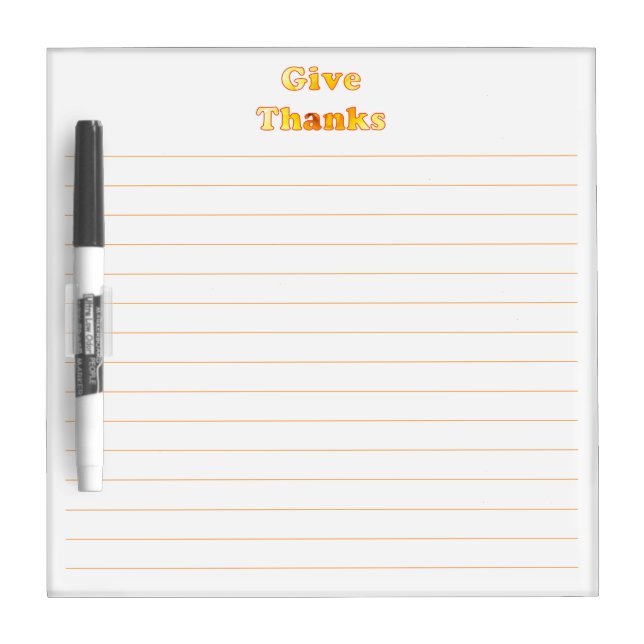 Give Thanks Floral Text Gratitude Dry Erase Boards (Front)