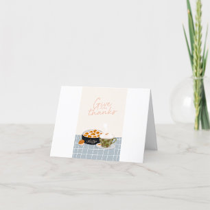 Give Thanks For Cozy Evenings Autumn Treats Letterpress Thank You Card