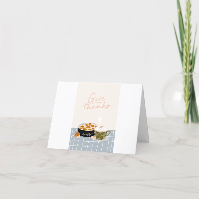 Give Thanks For Cozy Evenings Autumn Treats Thank You Card (Creator Uploaded)