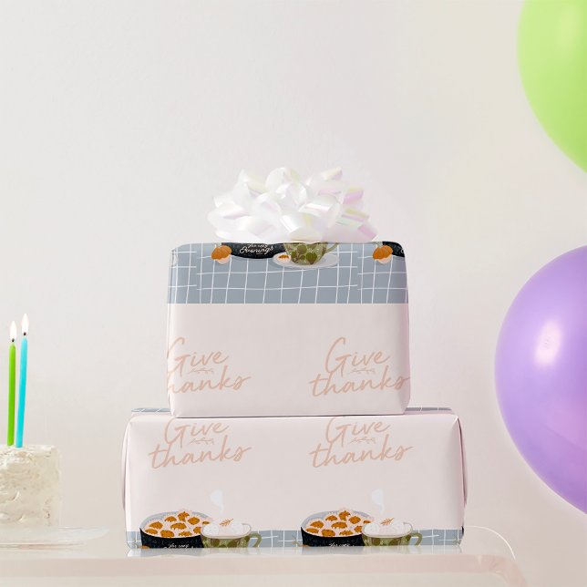 Give Thanks For Cozy Evenings Autumn Treats Wrapping Paper (Creator Uploaded)