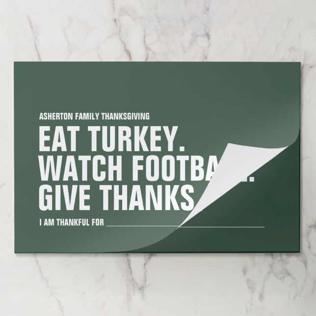 Give thanks fun simple modern green Thanksgiving Paper Pad (Folded)