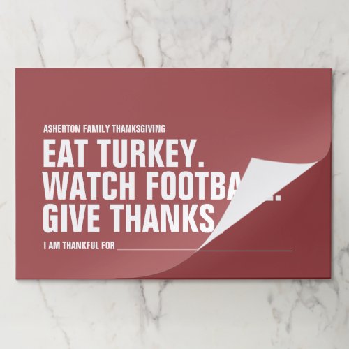 Give thanks fun simple modern maroon Thanksgiving Paper Pad