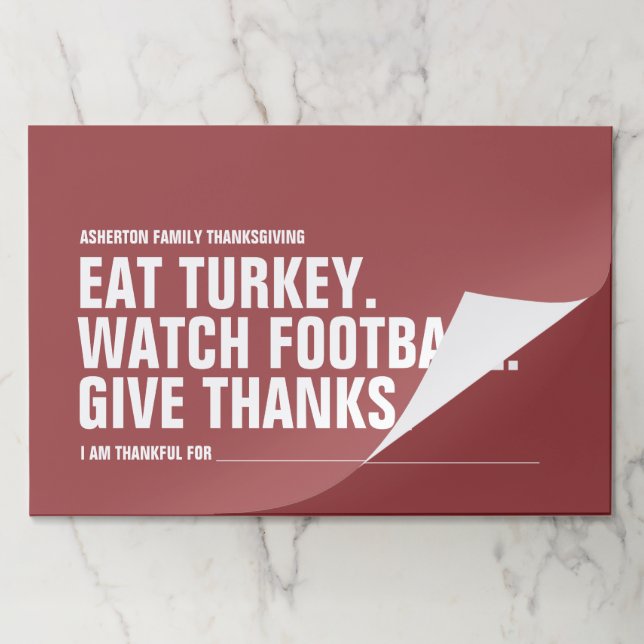 Give thanks fun simple modern maroon Thanksgiving Paper Pad (Folded)