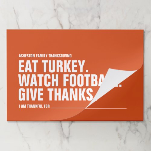 Give thanks fun simple modern orange Thanksgiving Paper Pad