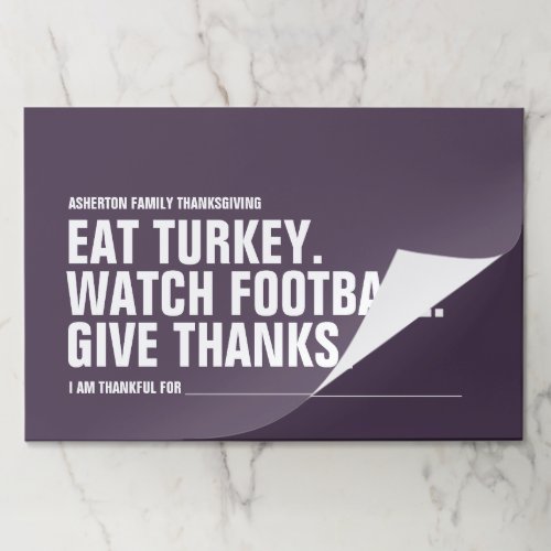 Give thanks fun simple modern purple Thanksgiving Paper Pad
