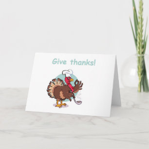 Give thanks funny turkey thanksgiving holiday card