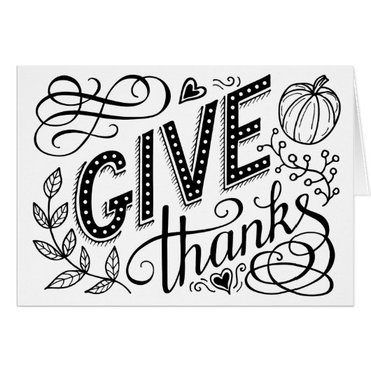 Give thanks hand lettering quote cards (Front Horizontal)