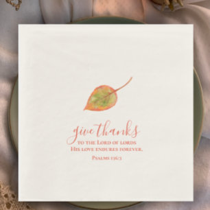 Give Thanks hand painted minimalistic watercolor Napkins