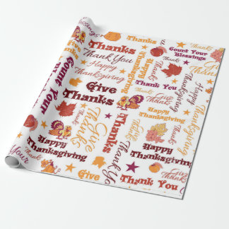 Give Thanks - Happy Thanksgiving Day Wrapping Paper