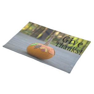 Give Thanks Happy Thanksgiving Pumpkin Turkey Placemat
