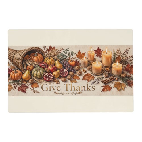 Give Thanks — Harvest Watercolor Placemat