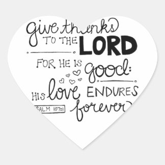 Give thanks heart sticker