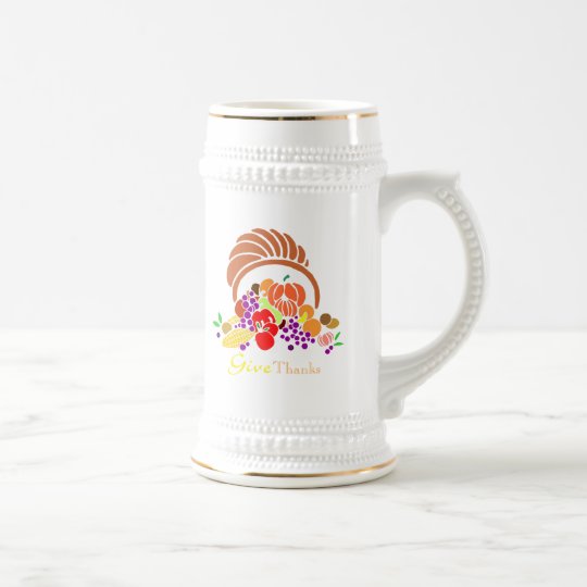 Give Thanks - Horn of Plenty Beer Stein