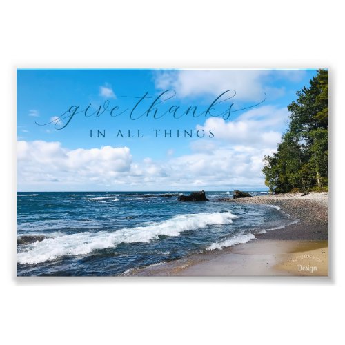 Give Thanks Inspirational Beach Photography Photo Print