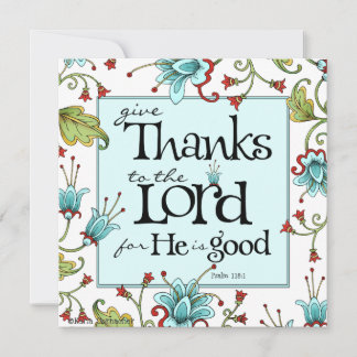 Give Thanks - Invitation or Flat Card