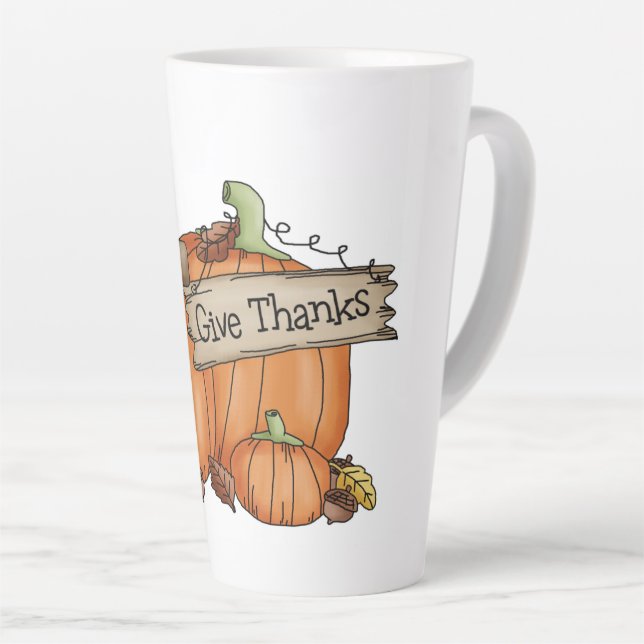Give Thanks Latte Mug (Right Angle)