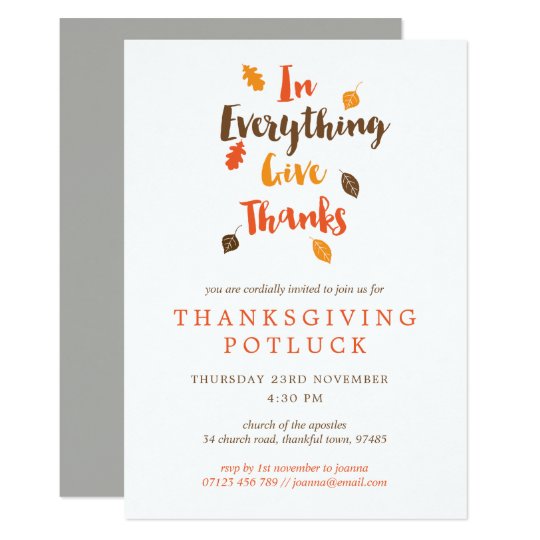 Thanksgiving Potluck Invitation 10