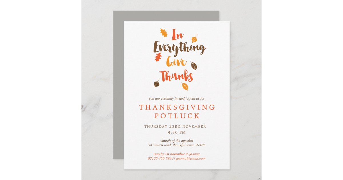 Thanksgiving Church Invitation Card - Order today!