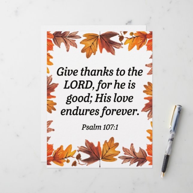 Give Thanks Letterhead (Front/Back In Situ)