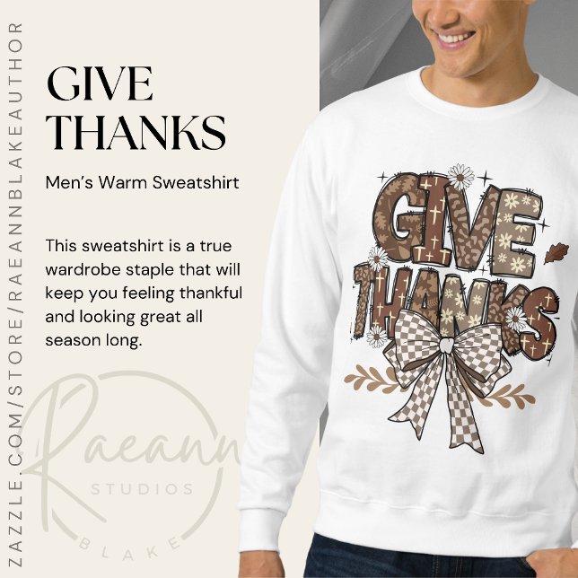 "Give Thanks" Men's Warm Sweatshirt (Creator Uploaded)