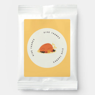 Give thanks message turkey meal hot chocolate drink mix